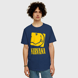 Футболка оверсайз мужская Nirvana Cube, цвет: тёмно-синий — фото 2