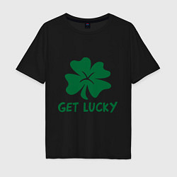 Футболка оверсайз мужская Get lucky, цвет: черный