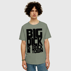 Футболка оверсайз мужская BIG DICK IS BACK IN TOWN, цвет: авокадо — фото 2
