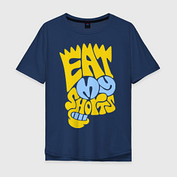 Футболка оверсайз мужская Bart: Eat my shorts, цвет: тёмно-синий