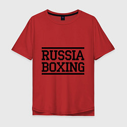 Футболка оверсайз мужская Russia boxing, цвет: красный