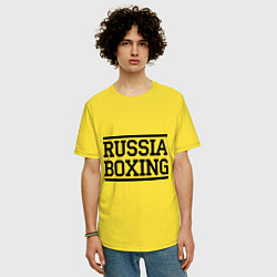 Футболка оверсайз мужская Russia boxing, цвет: желтый — фото 2