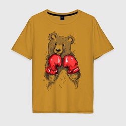 Футболка оверсайз мужская Bear Boxing, цвет: горчичный