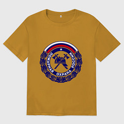 Футболка оверсайз мужская Пожарная охрана России, цвет: горчичный