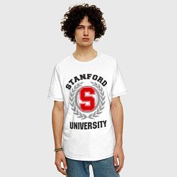 Футболка оверсайз мужская Stanford University, цвет: белый — фото 2