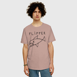 Футболка оверсайз мужская Flipper, цвет: пыльно-розовый — фото 2