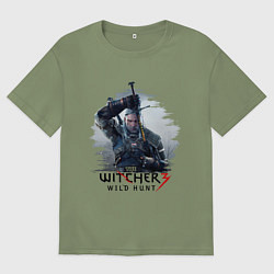 Футболка оверсайз мужская The Witcher 3, цвет: авокадо
