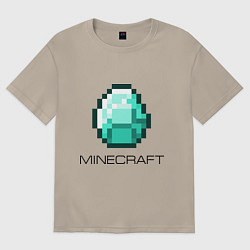 Футболка оверсайз мужская Minecraft Diamond, цвет: миндальный