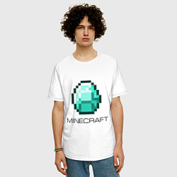 Футболка оверсайз мужская Minecraft Diamond, цвет: белый — фото 2