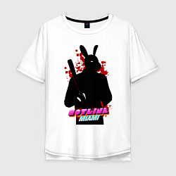 Футболка оверсайз мужская Hotline Miami: Rabbit, цвет: белый