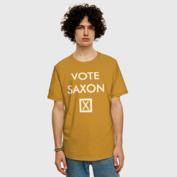 Футболка оверсайз мужская Vote Saxon, цвет: горчичный — фото 2