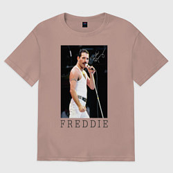 Футболка оверсайз мужская Queen: Freddie, цвет: пыльно-розовый