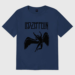 Футболка оверсайз мужская Led Zeppelin Swan, цвет: тёмно-синий