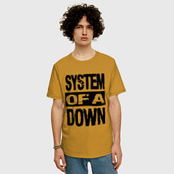 Футболка оверсайз мужская System Of A Down, цвет: горчичный — фото 2