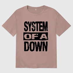Футболка оверсайз мужская System Of A Down, цвет: пыльно-розовый