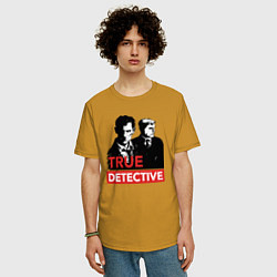 Футболка оверсайз мужская True Detective, цвет: горчичный — фото 2