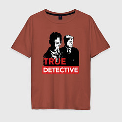Футболка оверсайз мужская True Detective, цвет: кирпичный
