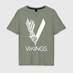 Футболка оверсайз мужская Vikings, цвет: авокадо