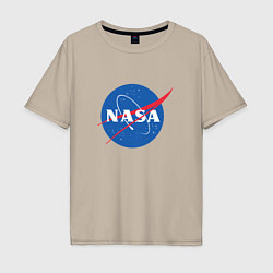 Футболка оверсайз мужская NASA: Logo, цвет: миндальный