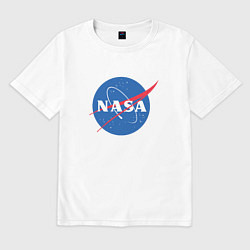Футболка оверсайз мужская NASA: Logo, цвет: белый