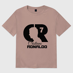 Футболка оверсайз мужская CR Ronaldo 07, цвет: пыльно-розовый
