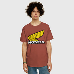Футболка оверсайз мужская Honda, цвет: кирпичный — фото 2