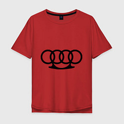 Футболка оверсайз мужская Audi кастет, цвет: красный