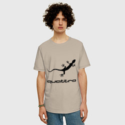 Футболка оверсайз мужская Audi quattro, цвет: миндальный — фото 2