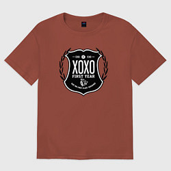 Футболка оверсайз мужская EXO XOXO, цвет: кирпичный