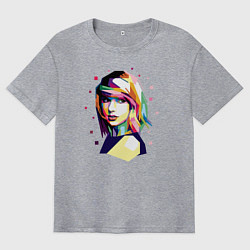 Футболка оверсайз мужская Taylor Swift Art, цвет: меланж