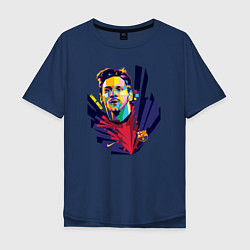 Футболка оверсайз мужская Messi Art, цвет: тёмно-синий
