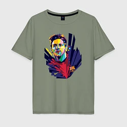 Футболка оверсайз мужская Messi Art, цвет: авокадо