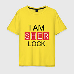 Футболка оверсайз мужская I am Sherlock, цвет: желтый