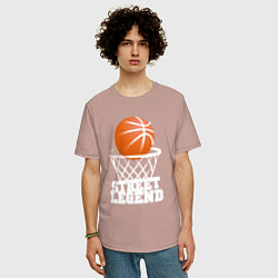 Футболка оверсайз мужская Баскетбол, цвет: пыльно-розовый — фото 2