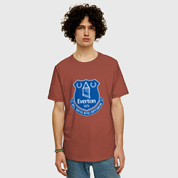 Футболка оверсайз мужская Эвертон logo - nil satis nisi optimum, цвет: кирпичный — фото 2