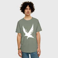 Футболка оверсайз мужская Белый ворон, цвет: авокадо — фото 2