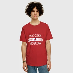 Футболка оверсайз мужская PFC CSKA Moscow, цвет: красный — фото 2