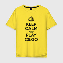 Футболка оверсайз мужская Keep Calm & Play CS:GO, цвет: желтый