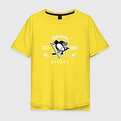 Футболка оверсайз мужская Pittsburgh Penguins: Est.1967, цвет: желтый