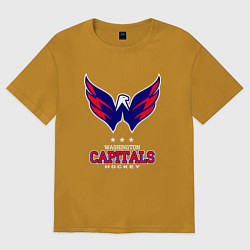Футболка оверсайз мужская Washington Capitals, цвет: горчичный