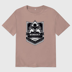 Футболка оверсайз мужская WorkOut, цвет: пыльно-розовый