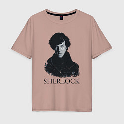 Футболка оверсайз мужская Sherlock Art, цвет: пыльно-розовый