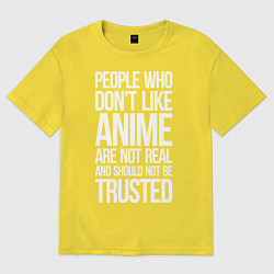 Футболка оверсайз мужская People who dont like anime, цвет: желтый