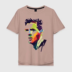 Футболка оверсайз мужская Lionel Messi: fun-art, цвет: пыльно-розовый