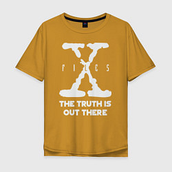 Футболка оверсайз мужская X-Files: Truth is out there, цвет: горчичный