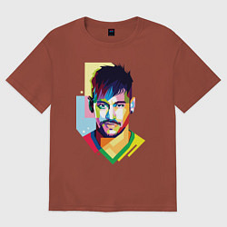 Футболка оверсайз мужская Neymar: fun-art, цвет: кирпичный