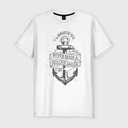 Футболка slim-fit Гладкое море, цвет: белый
