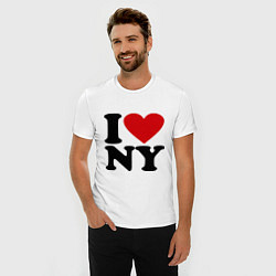 Футболка slim-fit I love NY, цвет: белый — фото 2