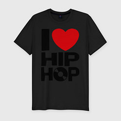 Мужская slim-футболка I love Hip Hop
