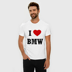 Футболка slim-fit I love BMW, цвет: белый — фото 2